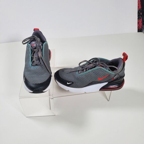 Nike Air Max 270 Sneakers Youth Size 3Y Gray Black White Red Unisex Running Shoe - Picture 1 of 15